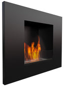Camino a Bioetanolo da Parete 68,5x53,4 Cm Flig New York Nero Con Vetro