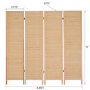 Separé 4 Pannelli in Bambù e Legno Naturale 180x180x2 cm 