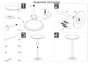 Tavolino Bar Simply Ø60x103 cm in Metallo e Marmo Artificiale Oro e Bianco      