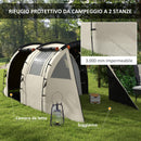 Tenda da Campeggio 4-5 Persone con Copertura Oscurante 460x230x180 cm Impermeabile con Borsa di Trasporto in Poliestere Cachi