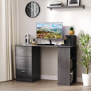 Scrivania PC da Ufficio 3 Ripiani 3 Cassetti 120x49x72 cm in Legno MDF Nera