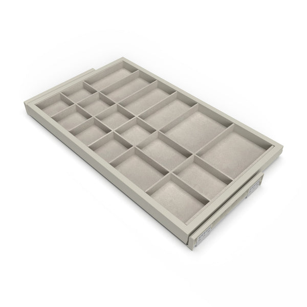Kit Cassetto Organizzatore e Telaio per Armadio 800 mm in Alluminio e Plastica Emuca Grigio Pietra acquista