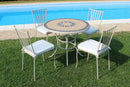 Tavolo Rotondo Perse Ø90x74 h cm in Acciaio Tortora
