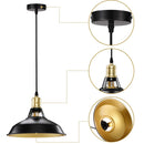 Coppia Lampadari Sospensione Moderno Design Industriale Lampada Metallo Nero Oro