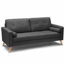 Divano 3 Posti 181x79x84 cm in Tessuto Grigio Scuro