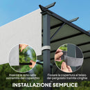 Copertura per Pergola 300x300 cm 2 Teli 488x122 cm in Poliestere UV30+ Grigio Chiaro      
