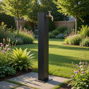 Fontana da Giardino Design a Colonna Quadrata Rubinetto in Ottone e Base 5 mm Antracite