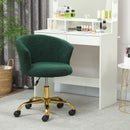 Sedia da Ufficio Girevole 58x56x68-76A cm Struttura Acciaio Portata 120kg in Velluto Teddy Verde Scuro      