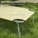 Set 2 Sdraio da Giardino 187x58x36 cm Pieghevoli con Schienale e Tettuccio Regolabili Beige      