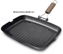 Set 4 Pezzi Bistecchiera + Piastra Multiuso in Alluminio Pressofuso Antiaderente Olympia Supreme
