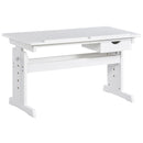Scrivania da Ufficio con Ripiano Inclinabile e Altezza Regolabile in MDF 109x55x63,6 cm  Bianca
