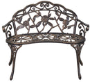 Panchina 2 Posti da Giardino 97x45x78 cm in Alluminio Verona Bronzo
