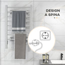 Scaldasalviette Elettrico da Terra o Parete 53x35x90 cm 150W con 8 Barre e Timer 2-4 Ore in Alluminio Argento      