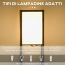 Lampada da Terra Attacco E27 Potenza 40W con Mensole in MDF Colore Legno  
