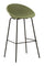 Sgabello Bar Ibiza Verde Set 2 Pz 50x50x98 cm in Polipropilene e Metallo Verde e Nero