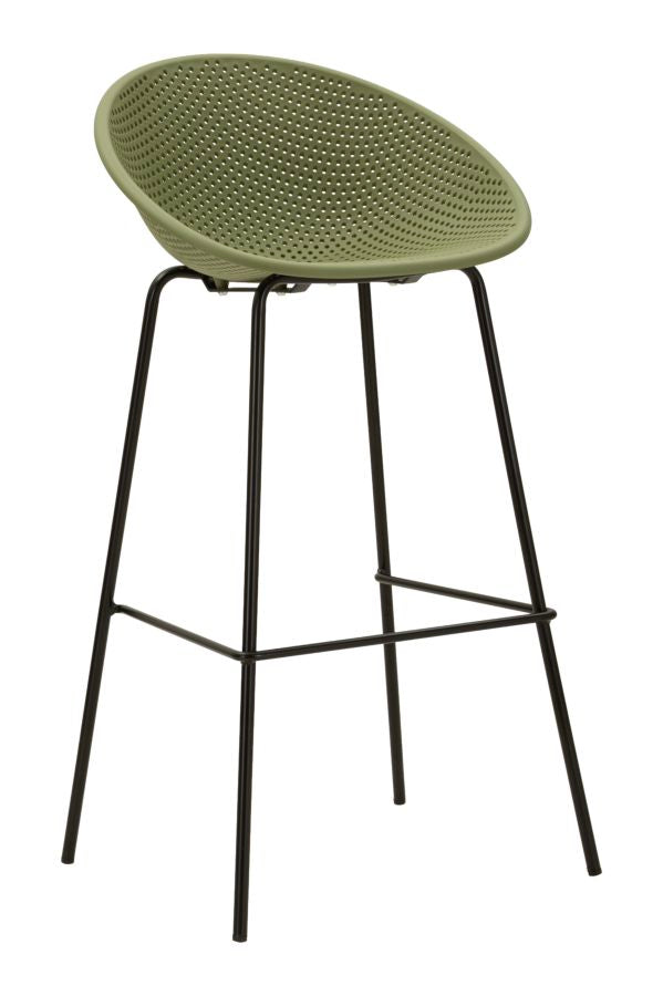 online Sgabello Bar Ibiza Verde Set 2 Pz 50x50x98 cm in Polipropilene e Metallo Verde e Nero