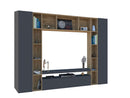 Parete Attrezzata Soggiorno 270x35x210 cm Brooklyn Grigio Antracite Opaco/Rovere Wotan  