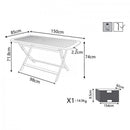 Tavolo Pieghevole 150x80x74 h cm in Legno di Acacia Marrone