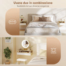 Set di 2 Comodini Sospesi 35x32x22,5 cm con Cassetto e Mensola Aperta Rivestimento in Melamina Bianco e Rovere      