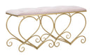 Panca Heart Rosa 105x37,5x51,5 cm in Ferro e MDF e Spugna e Poliestere Oro e Rosa