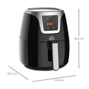 Friggitrice Elettrica ad Aria Calda 1500W Capacità 3,5L 34,5x28,1x30,6 cm Nera