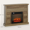 Camino Elettrico da Pavimento 1800W Effetto Fiamma e Telecomando 96,5x22x81,7 cm color Legno