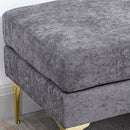 Panca Fondo Letto Imbottita a 2 Strati 121x50,5x46,5 cm in Tessuto Effetto Velluto Grigio Scuro  