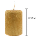 Set 3 Candele Rigato H9 cm Oro