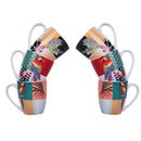 Set 6 Tazzine da Caffè Ø6x7 cm in Bone China VdE Tivoli 1996 Parrot Groove