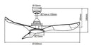 Ventilatore da Soffitto con 3 Pale e LED Ø132 cm 5 Velocità Martec Wave Nero