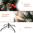Albero di Natale Artificiale Innevato 180 cm 678 Rami con Bacche Rosse e Pigne Verde