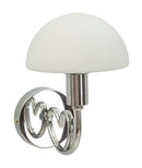 Lampada da Muro Lovy Silver 23x15x22 cm in Vetro e Ferro Argento e Bianco      