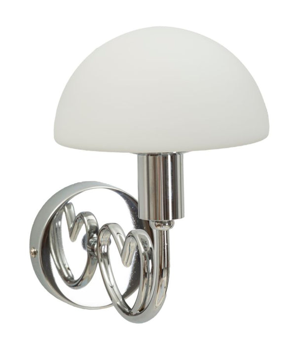 sconto Lampada da Muro Lovy Silver 23x15x22 cm in Vetro e Ferro Argento e Bianco
