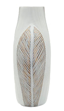 Vaso Resina Ho Chi Minh 27x11,5x31 cm in Resina Bianco effetto lavato      