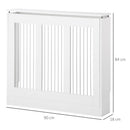 Copritermosifone a Doghe 90x18x84 cm in MDF e Acciaio Bianco