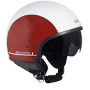 Casco Demi-Jet per Scooter Occhiale a Scomparsa SKA-P 1 NG Slim Bico Bianco Metal