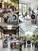 Raffrescatore Ventilatore per Grandi Ambienti con Ghiaccio o Acqua 250W Moel 9100 Turbo Cooler
