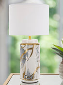 Lampada da Tavolo Glam Abstract Black Ø 25x48 cm in Ceramica e Poliestere