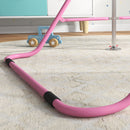 Barra Trazioni per Bambini Pieghevole Altezza Regolabile 88-128 cm in Acciaio Rosa  