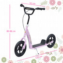 Monopattino per Bambini 5-12 Anni 120x52x80-88 cm Supporta fino a 50 kg Telaio in Acciaio Rosa  