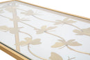 Console Butterflies Glass 100x35x80 cm in Ferro e Vetro Oro      