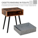 Tavolino con Cassetto 48x38x61 cm in Legno Marrone e Nero