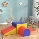 Set 4 Blocchi di Costruzione Morbidi per Bambini Gioco Educativo Modulabile in PU e EPE Multicolore      