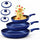 Set 6 Pezzi Padelle con Coperchio 20-24-28 cm in Alluminio Blu