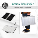 Rampa per Sedia a Rotelle Pieghevole Antiscivolo in Alluminio 61x72 cm 
