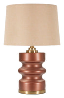 Lampada da Tavolo Rosenthal Ø36,5x56,5 cm in Vetro e Ferro e Tessuto Marrone e Oro      