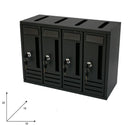 Cassette Postali 42x18x30 cm Artigian 4 Posti in Metallo Nero