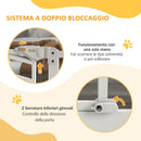 Cancellino per Cani taglia Piccola e Media 74-100x76 cm in Acciaio e PA Bianco