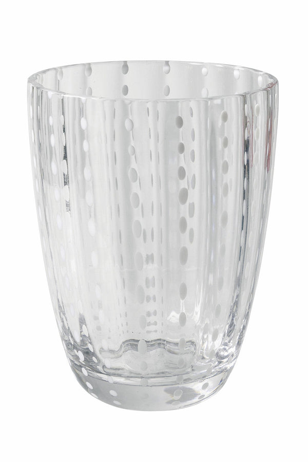 Set 6 Bicchieri per Acqua in Vetro con Pois e Superficie Ondulata 300 ml Villa d'Este Home Tivoli Kalahari sconto