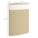 Cesto Portabiancheria Angolare 35x35x60 cm con Sacco Estraibile da 55L e Coperchio Removibile in Bambù      